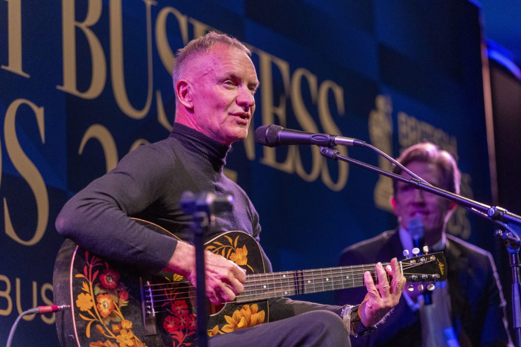 Sting performing at social bite BBA dinner